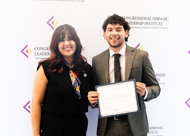 Pictured from left to right: Nicole Marin, CHLI Senior Internship Manager and Victor Alvarado Graterol, Summer Law Fellow; Alicia Marrero-Riera, Summer Law Fellow and Omar Franco, Becker, CHLI Board Member