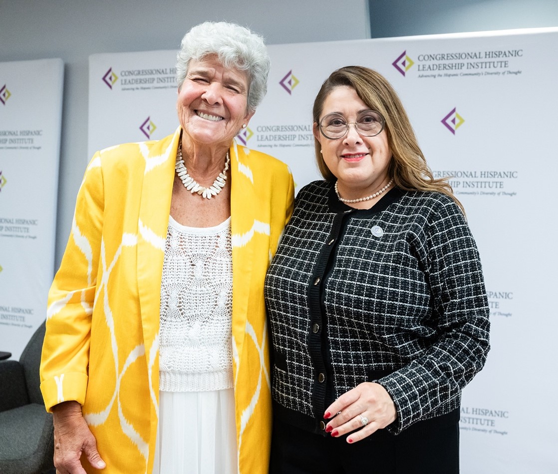 Pictured from left to right: Marisa Lago, Undersecretary of Commerce for International Trade and Mary Ann Gomez Orta, President and CEO, CHLI