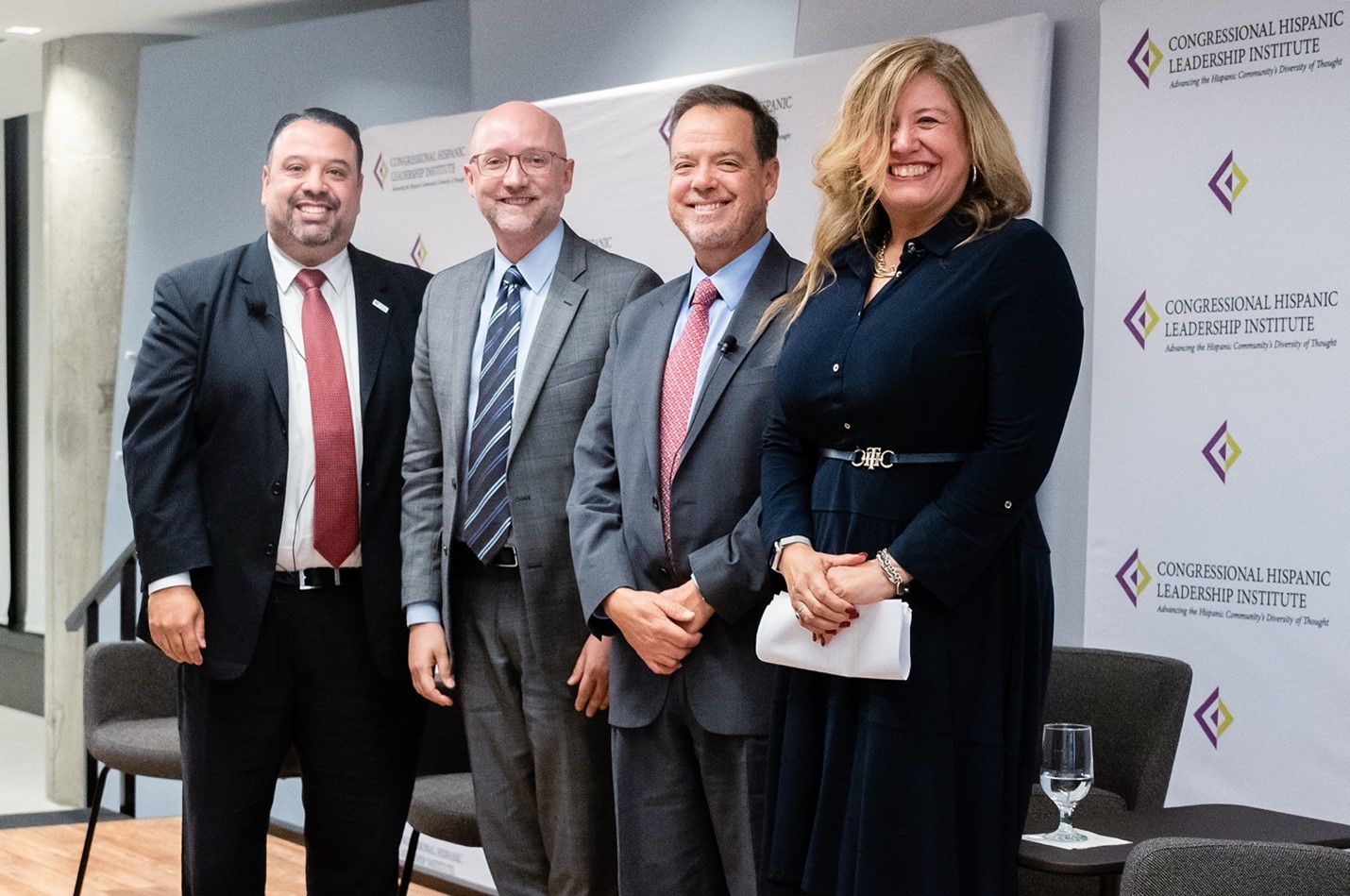 Pictured from left to right: Eddy Acevedo, Wilson Center; Welby Leaman, Walmart; Stephen Claeys, Pfizer; and Maria Luisa Boyce, UPS