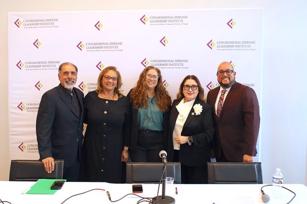 Pictured from left to right: Guadalupe Pacheco, National Hispanic Health Foundation; Dr. Donna Carstens, AstraZeneca; Jeanette Contreras, Latina Health Collab LLC; Mary Ann Gomez Orta, President and CEO; and Jonathan Martinez, Haleon.