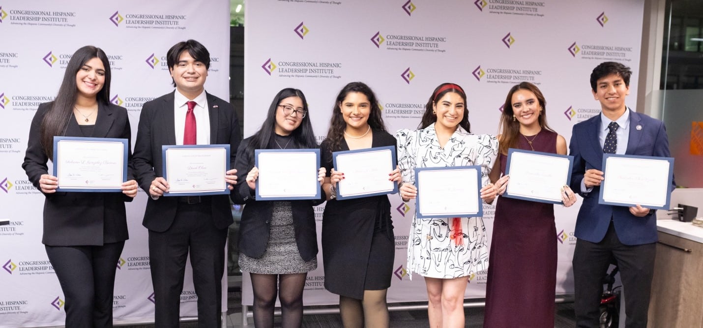 Pictured from left to right: Fabiana Gonzalez Becerra, David Oliva, Bianca Leon Garcia, Monica Mata, Carleen Jimenez, Samantha Carillo, and Christopher Ojeda.