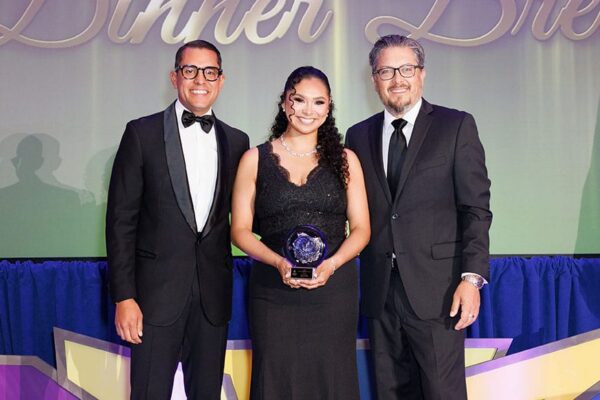 CHLI Advisory Council Member Diego Zambrano, Philip Morris International; 2026 CHLI Ambassador Honoree Sara Garcia; and CHLI Board Member Isaac Reyes, Target Corporation 